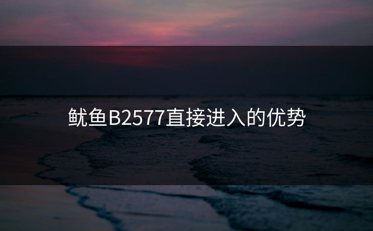 鱿鱼B2577直接进入的优势
