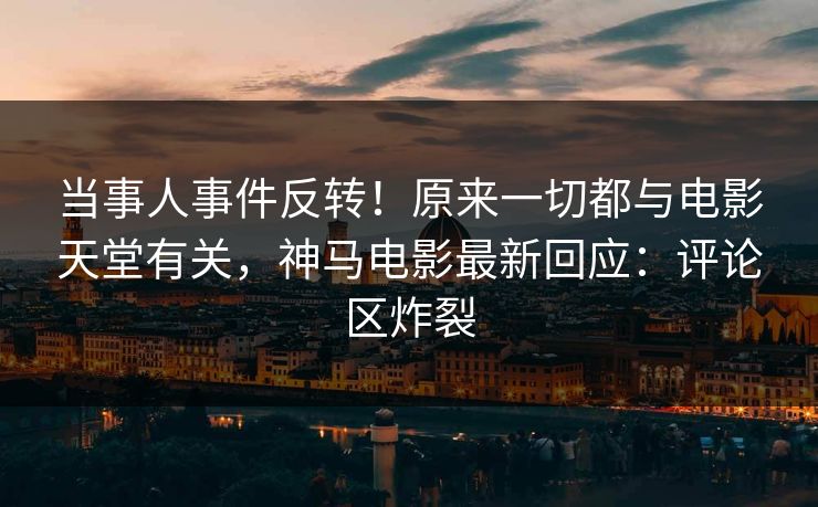 当事人事件反转！原来一切都与电影天堂有关，神马电影最新回应：评论区炸裂  第1张